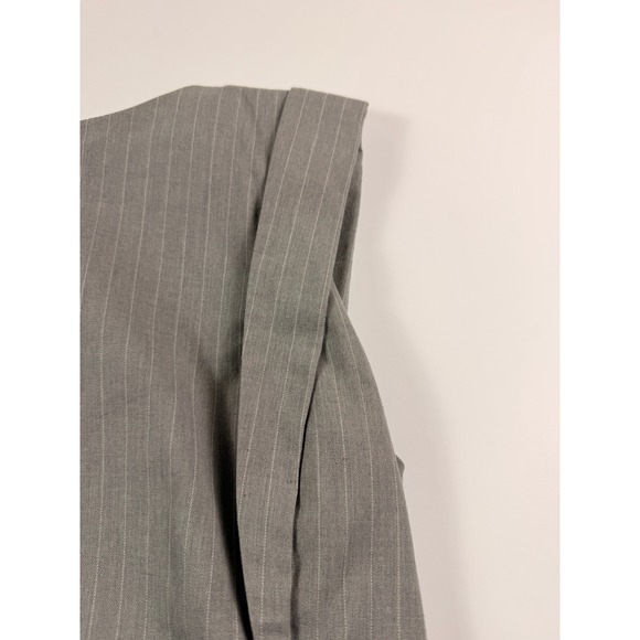 Banana Republic Womens Grey Pinstripe Sleeveless Tie Neck Keyhole Work Top Small - Picture 7 of 11